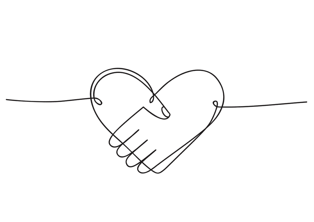 Connected Hands Form Heart